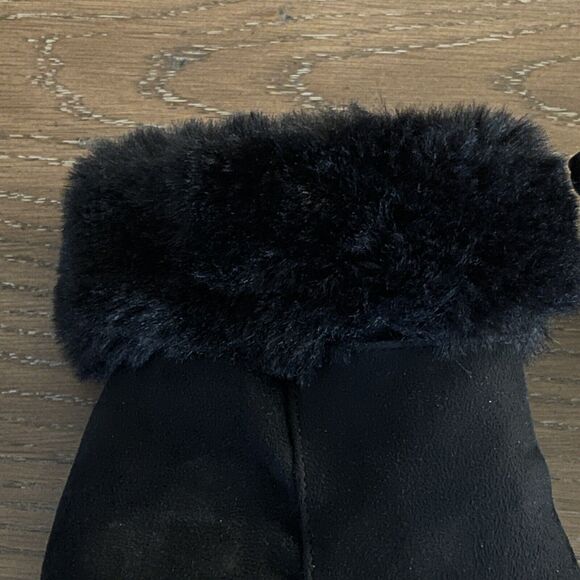 Impo Womens Booties Villa Size 8.5 Rhinestone Heel Fur Trim Memory Foam Side Zip - Picture 3 of 14